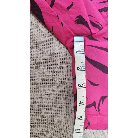 C'EST JOLI by Laura Vintage Hot Pink Animal Print drawstring Shorts Women's Med - Picture 6 of 9